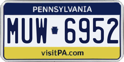 PA license plate MUW6952