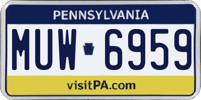 PA license plate MUW6959
