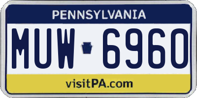 PA license plate MUW6960