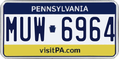 PA license plate MUW6964