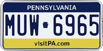 PA license plate MUW6965