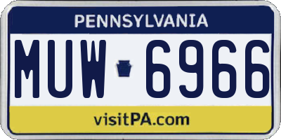 PA license plate MUW6966