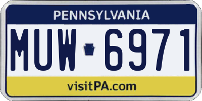 PA license plate MUW6971