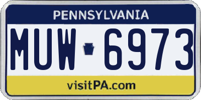 PA license plate MUW6973