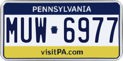 PA license plate MUW6977
