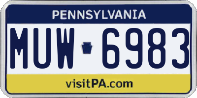 PA license plate MUW6983