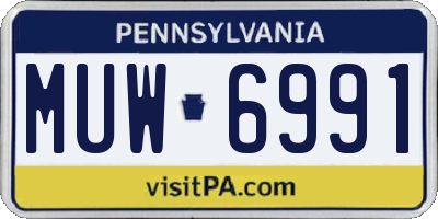 PA license plate MUW6991
