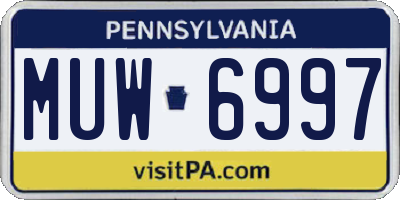 PA license plate MUW6997