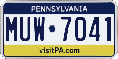 PA license plate MUW7041