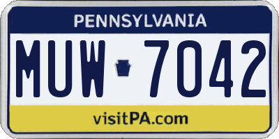 PA license plate MUW7042