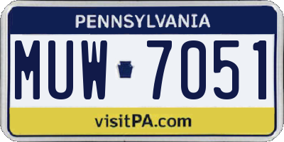 PA license plate MUW7051