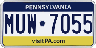 PA license plate MUW7055