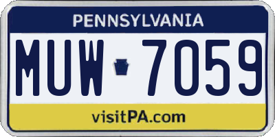 PA license plate MUW7059