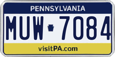 PA license plate MUW7084