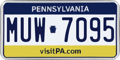 PA license plate MUW7095