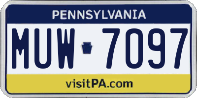 PA license plate MUW7097