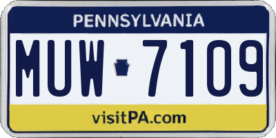 PA license plate MUW7109