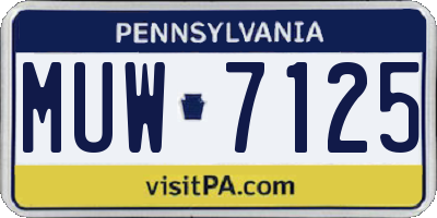 PA license plate MUW7125