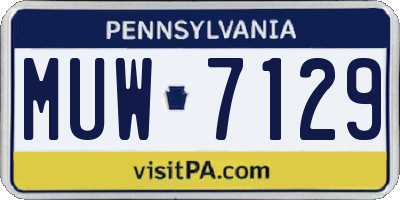 PA license plate MUW7129