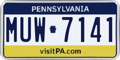 PA license plate MUW7141