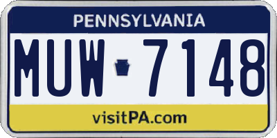 PA license plate MUW7148