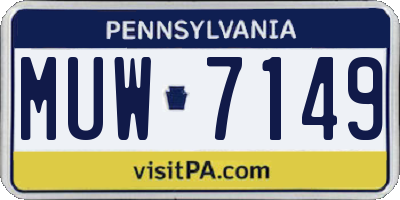 PA license plate MUW7149