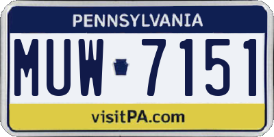 PA license plate MUW7151