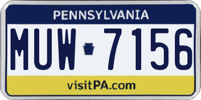 PA license plate MUW7156