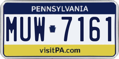 PA license plate MUW7161