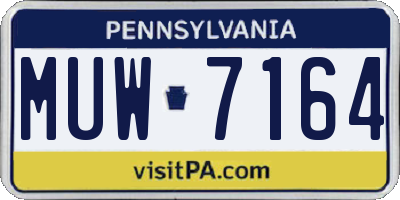 PA license plate MUW7164