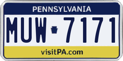 PA license plate MUW7171