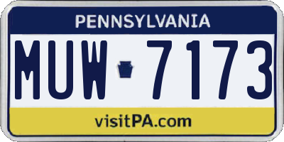 PA license plate MUW7173