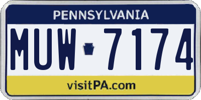 PA license plate MUW7174
