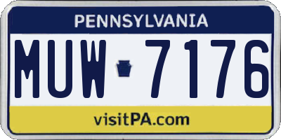 PA license plate MUW7176