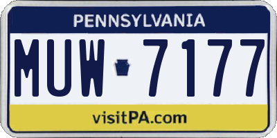 PA license plate MUW7177