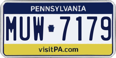 PA license plate MUW7179