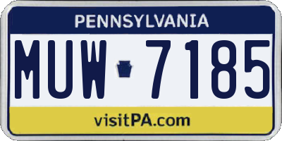 PA license plate MUW7185