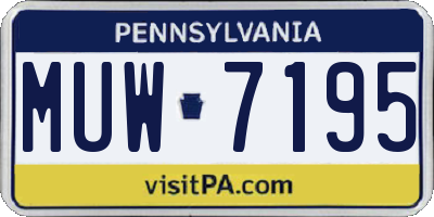PA license plate MUW7195