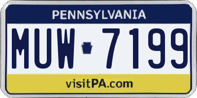 PA license plate MUW7199