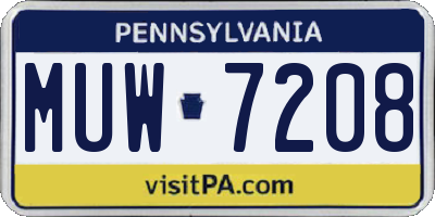 PA license plate MUW7208