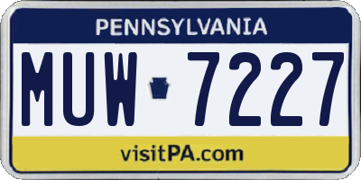 PA license plate MUW7227