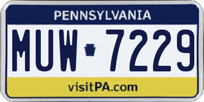 PA license plate MUW7229