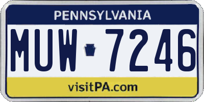 PA license plate MUW7246