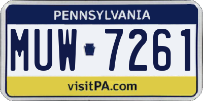 PA license plate MUW7261