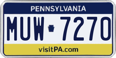 PA license plate MUW7270