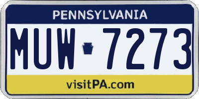 PA license plate MUW7273