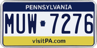 PA license plate MUW7276