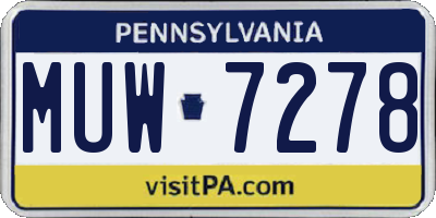 PA license plate MUW7278