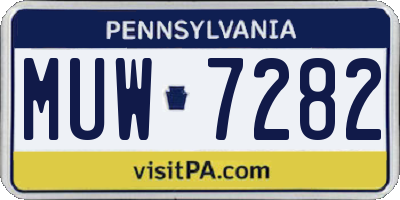 PA license plate MUW7282