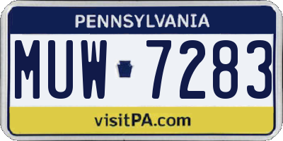 PA license plate MUW7283